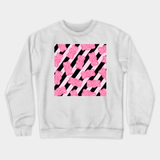 Pink and Black Gummies Pattern Big Crewneck Sweatshirt